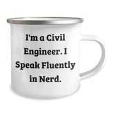 Civil Engineer Gifts, Camping Mug, Funny Quote, Gifts from Friends, Gifts for Civil Engineer - 12 oz Stainless Steel Enamel Mug, Perfect for Father's Day - Image 2